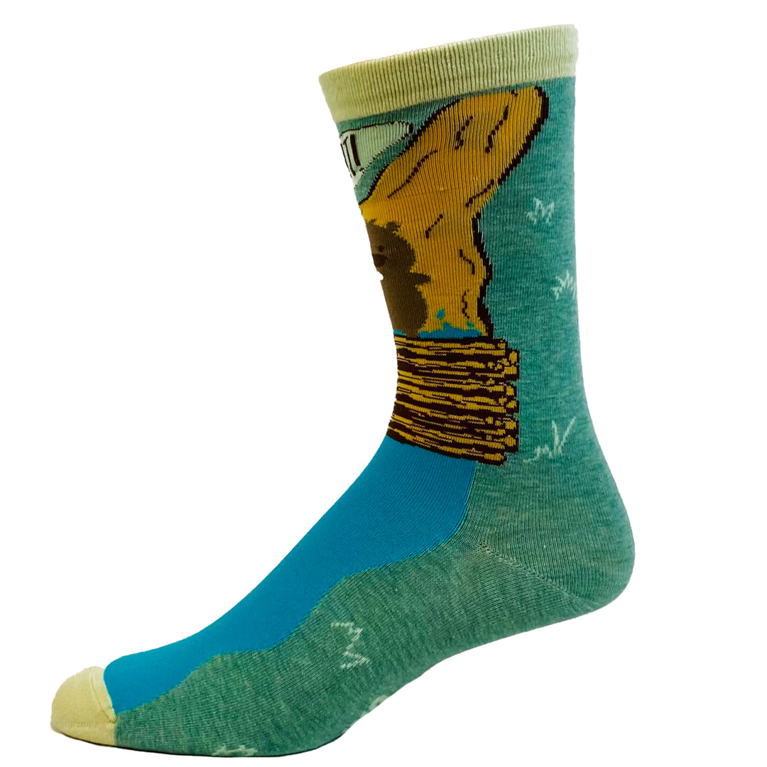 Mens Dam It Socks Funny Beaver Dam Camping Novelty Graphic Footwear Image 4