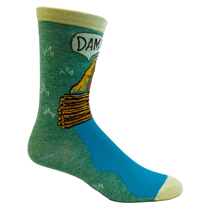 Mens Dam It Socks Funny Beaver Dam Camping Novelty Graphic Footwear Image 6