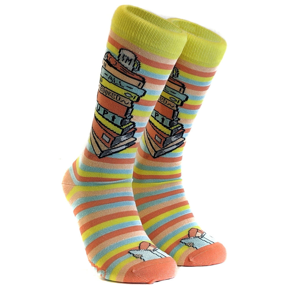 Womens Im All Booked Up Socks Funny Reading Books Teacher Footwear Image 2