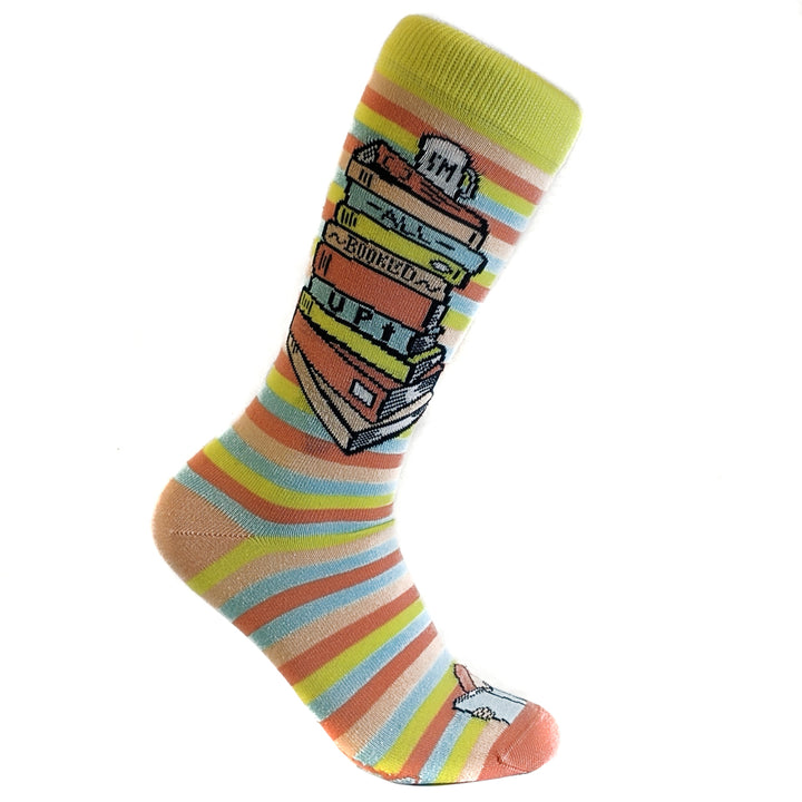 Womens Im All Booked Up Socks Funny Reading Books Teacher Footwear Image 7