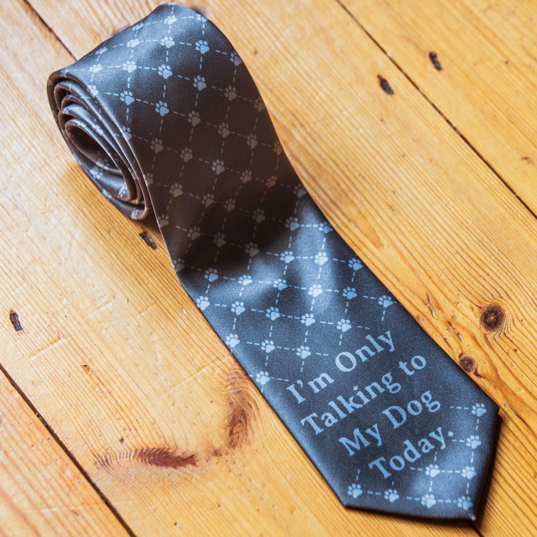 Im Only Talking To My Dog Today Necktie Novelty Ties for Men Dog Tie for Guys Funny Ties Image 2