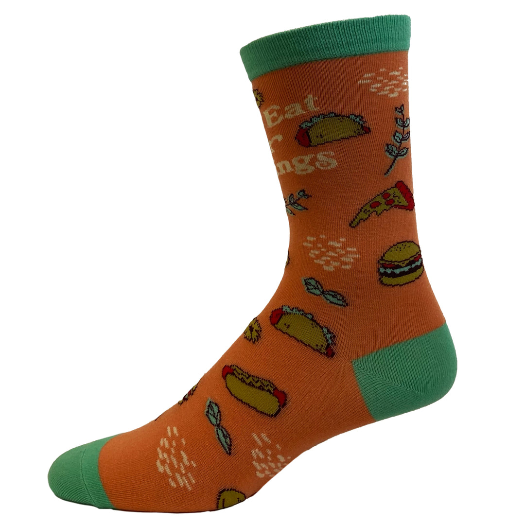 Womens Lets Eat Our Feelings Socks Funny Snacks Junk Food Hot Dog Pizza Cheeseburger Footwear Image 6