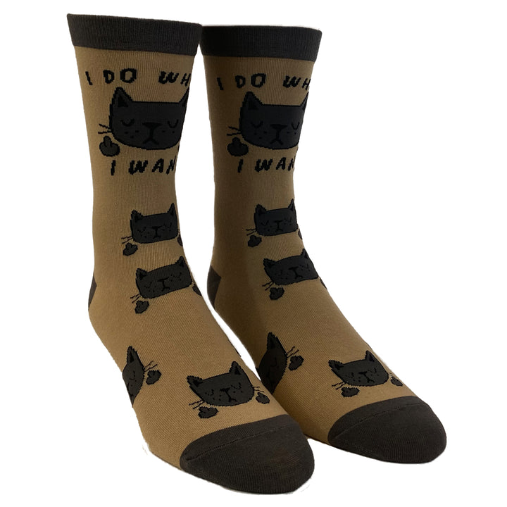 Womens I Do What I Want Cats Socks Funny Pet Kitty Animal Lover Graphic Novelty Footwear Image 2