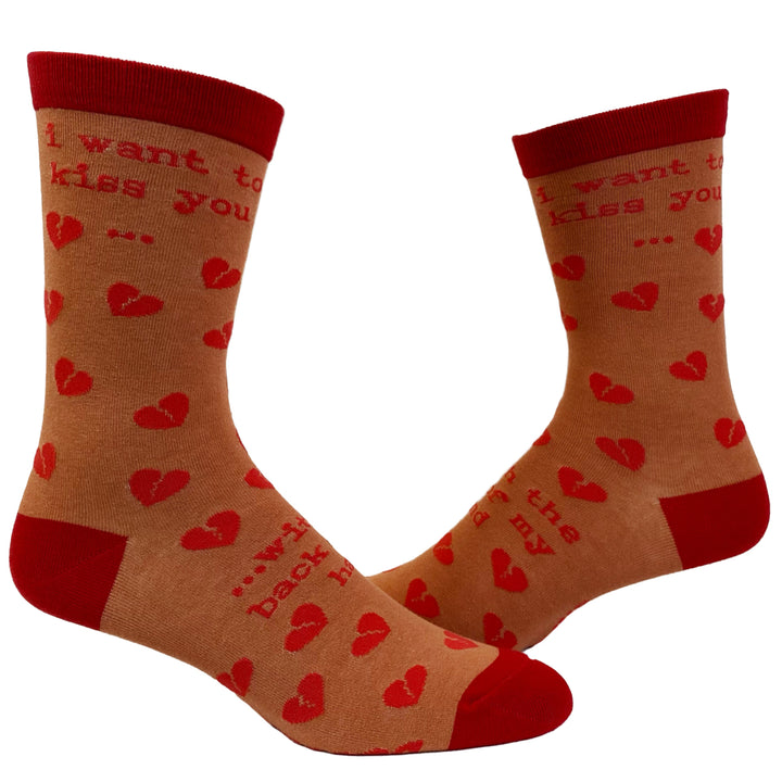 Womens I Want To Kiss You With The Back Of My Hand Socks Funny Sarcastic Slap Footwear Image 1