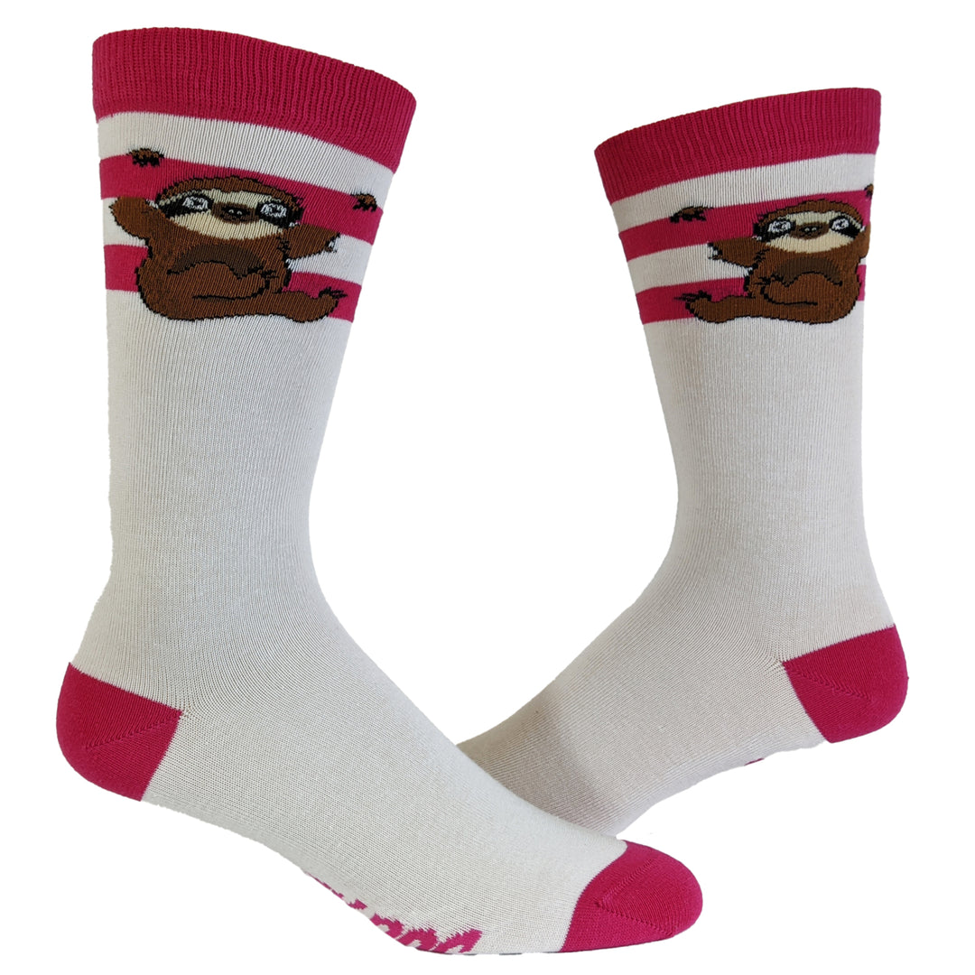 Womens Sloth Socks Funny Lazy Cuddly Animal Slow Zoo Vintage Novelty Footwear Image 1