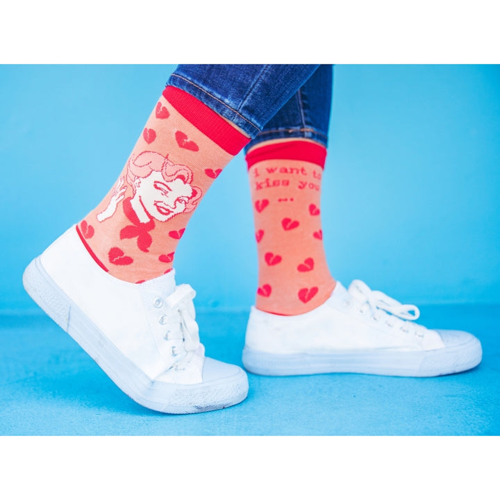 Womens I Want To Kiss You With The Back Of My Hand Socks Funny Sarcastic Slap Footwear Image 7