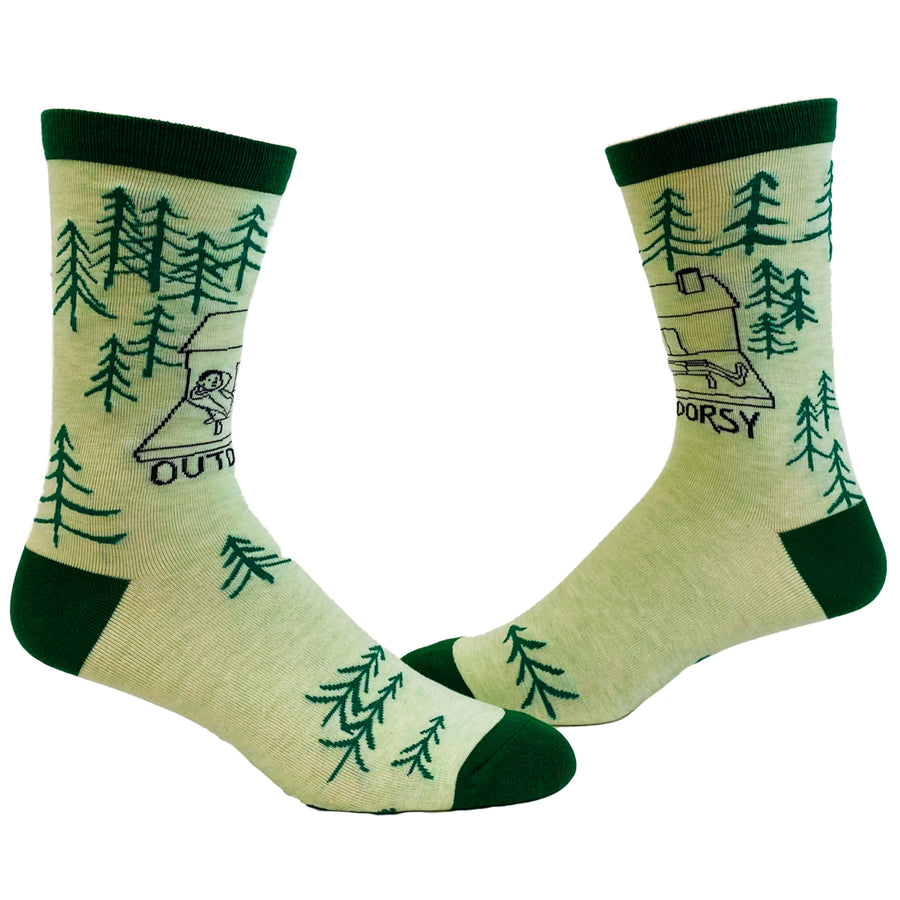 Mens Outdoorsy Socks Funny Camping Forest Woods Nature Novelty Footwear Image 1