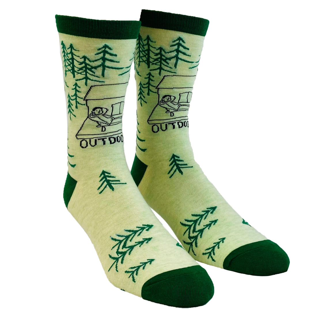 Mens Outdoorsy Socks Funny Camping Forest Woods Nature Novelty Footwear Image 2