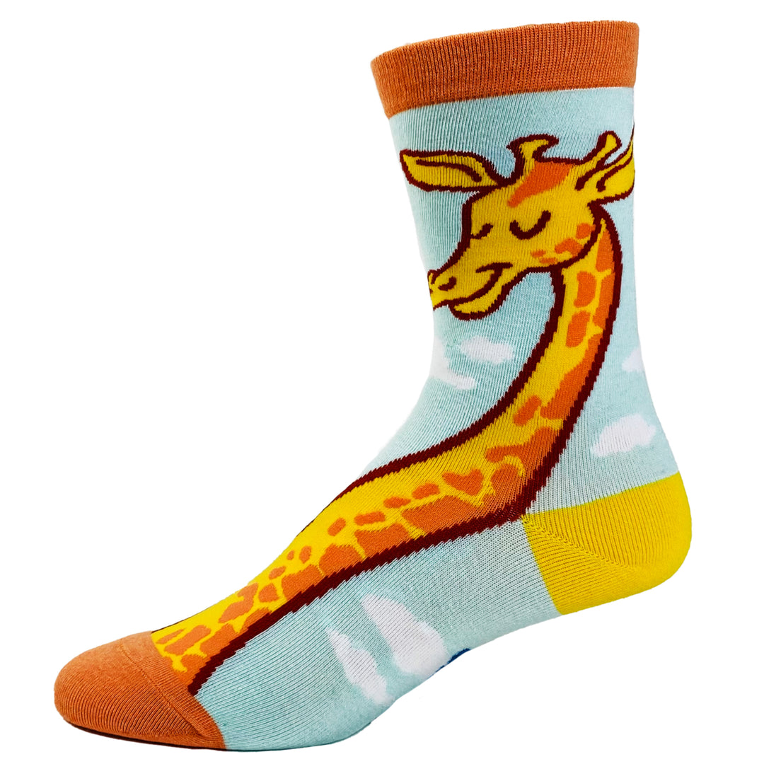 Youth Get On My Level Socks Funny Tall Giraffe Novelty Graphic Footwear Image 4
