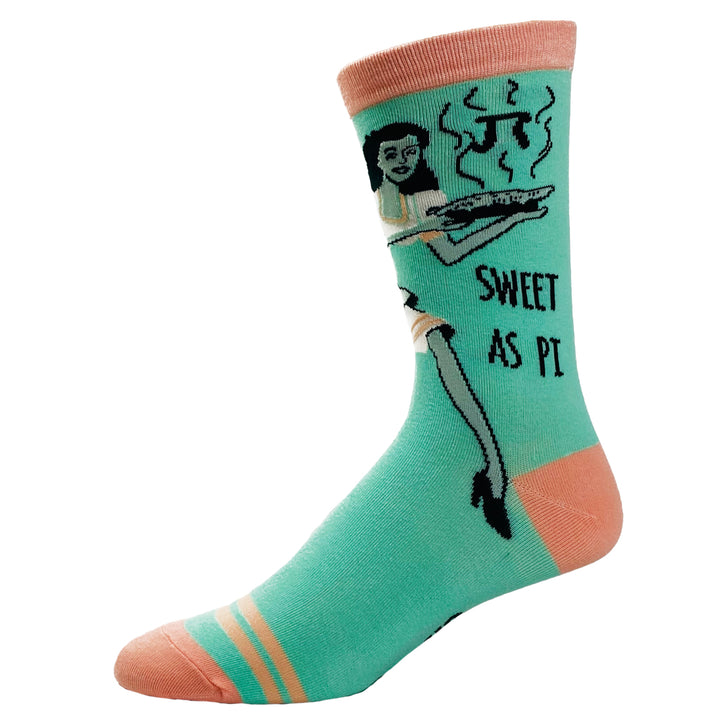 Womens Sweet As Pi Socks Funny Math Nerd 3.14 Novelty Dessert Kitchen Graphic Footwear Image 4