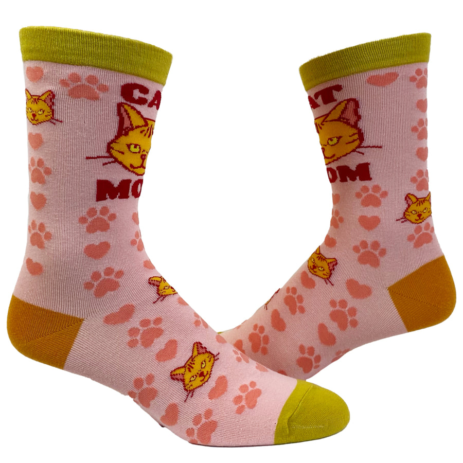 Womens Cat Mom Socks Funny Pet Kitty Animal Lover Mothers Day Graphic Footwear Image 1