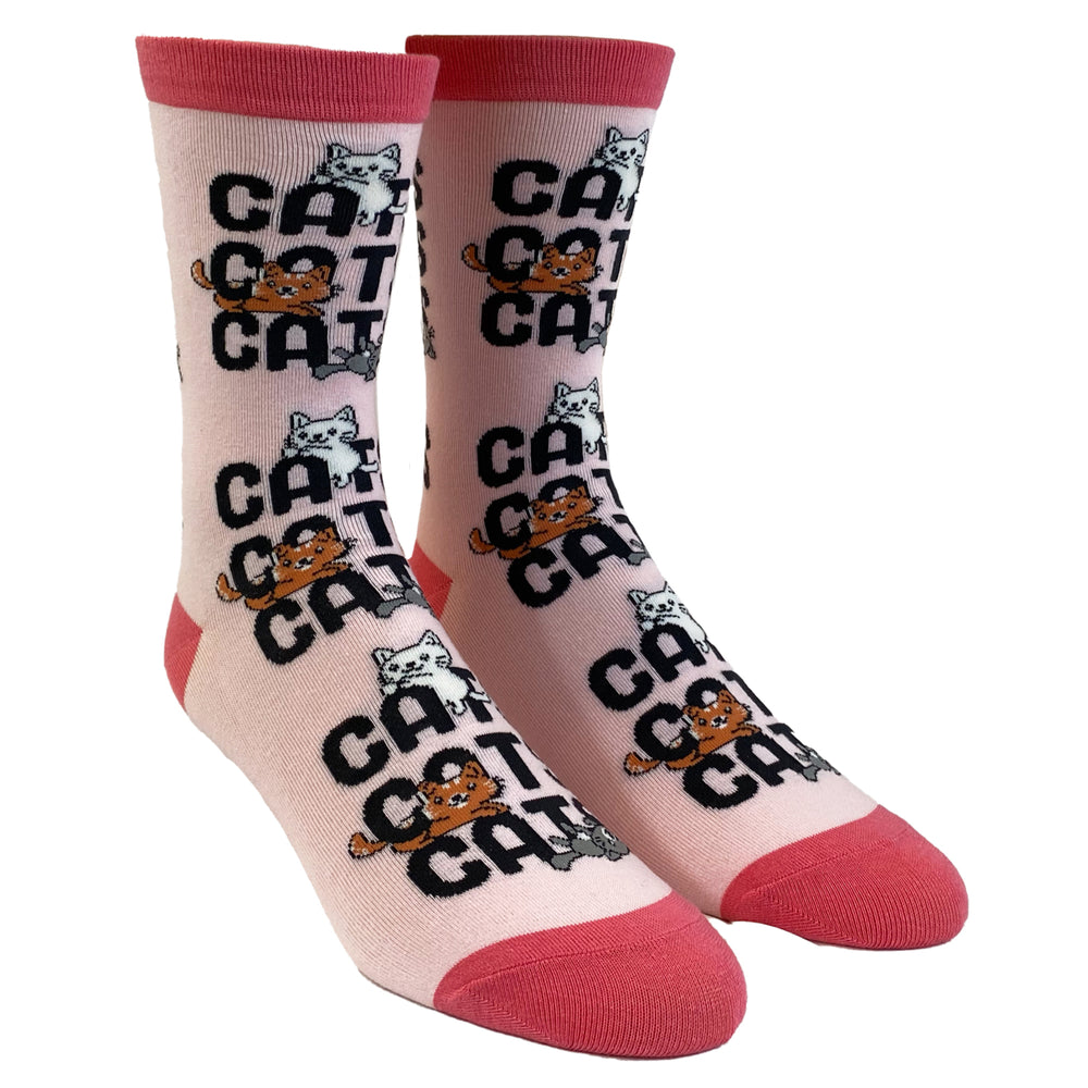 Womens Cats Cats Cats Socks Funny Crazy Cat Lady Pet Kitty Animal Lover Graphic Novelty Footwear Image 2