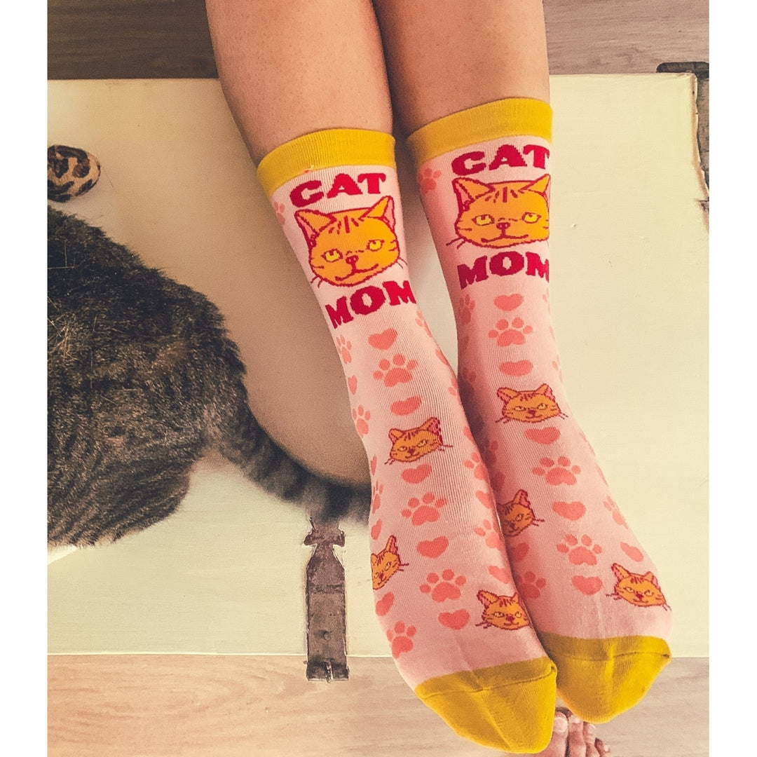 Womens Cat Mom Socks Funny Pet Kitty Animal Lover Mothers Day Graphic Footwear Image 7