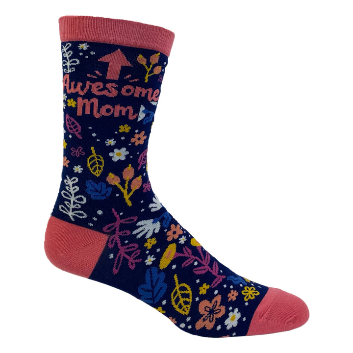 Womens Awesome Mom Socks Cute Mothers Day Flowers Novelty Footwear For Mama Image 4