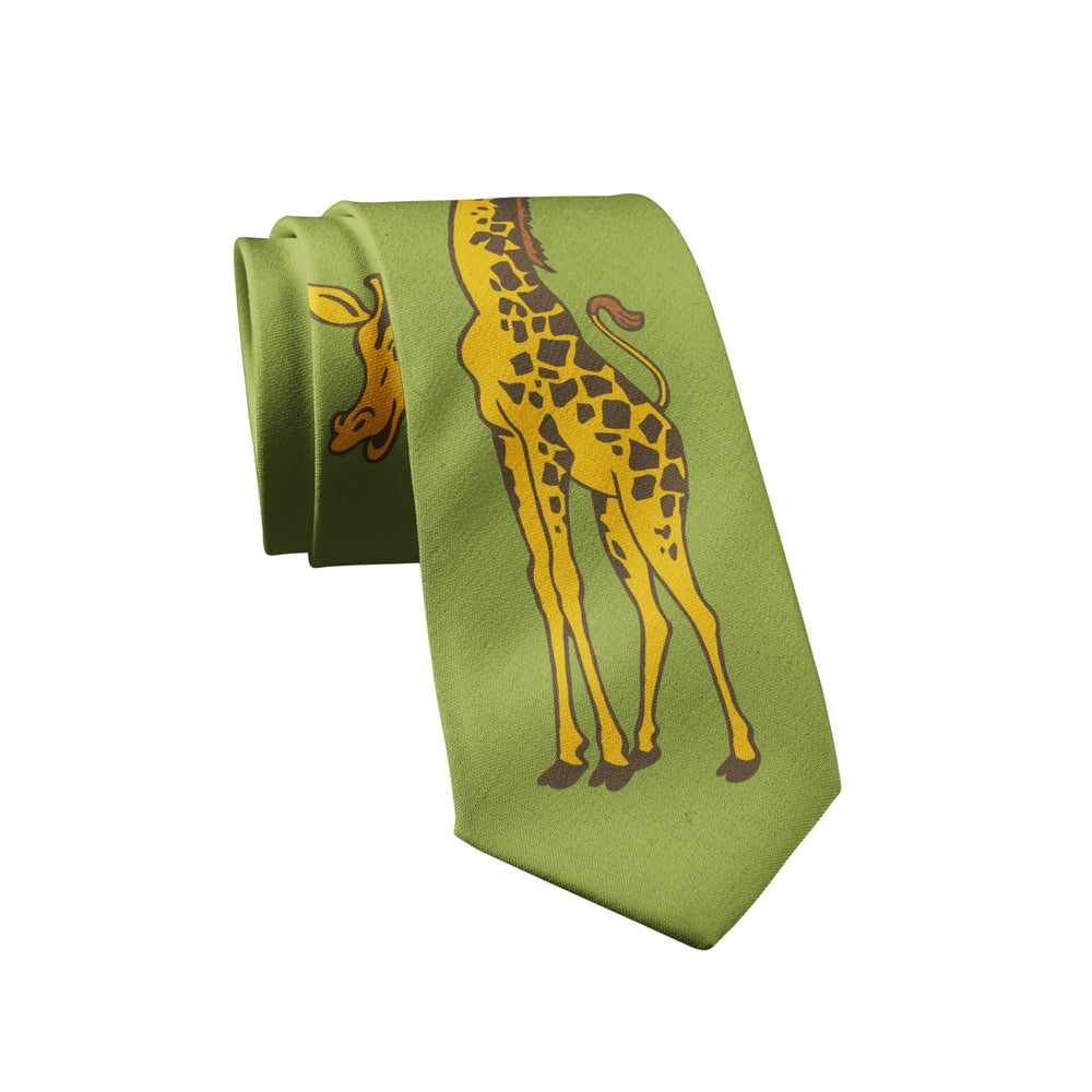 Giraffe Tie Funny Neckties for Men Zoo Tie Mens Novelty Neckties Image 2