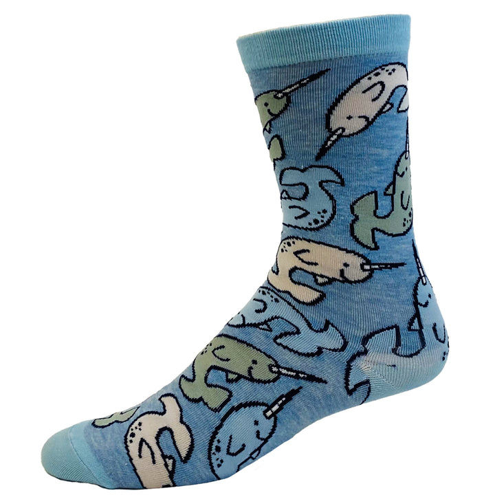 Youth Save The Narwhals Socks Cute Ocean Whale Unicorn of The Sea Graphic Footwear Image 4