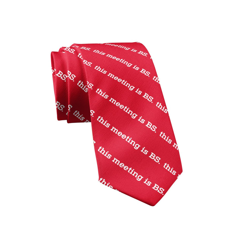 This Meeting Is BS Necktie Funny Neckties for Men Employee Tie Mens Novelty Ties Image 1