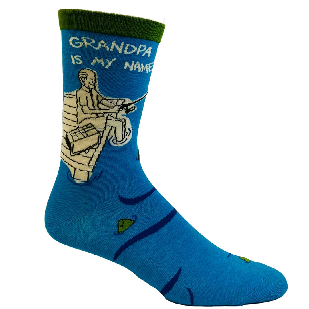 Mens Grandpa Is My Name Fishing Is My Game Socks Funny Grandfather Fisherman Novelty Footwear Image 6