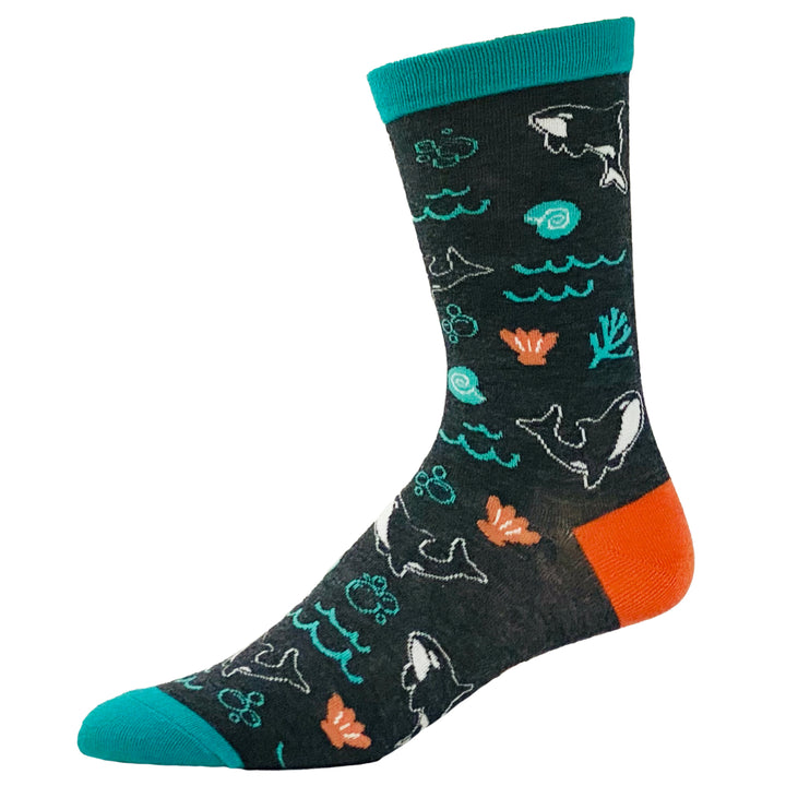 Women's Save The Sea Pandas Socks Funny Orca Save The Whales Killer Whale Novelty Footwear Image 4