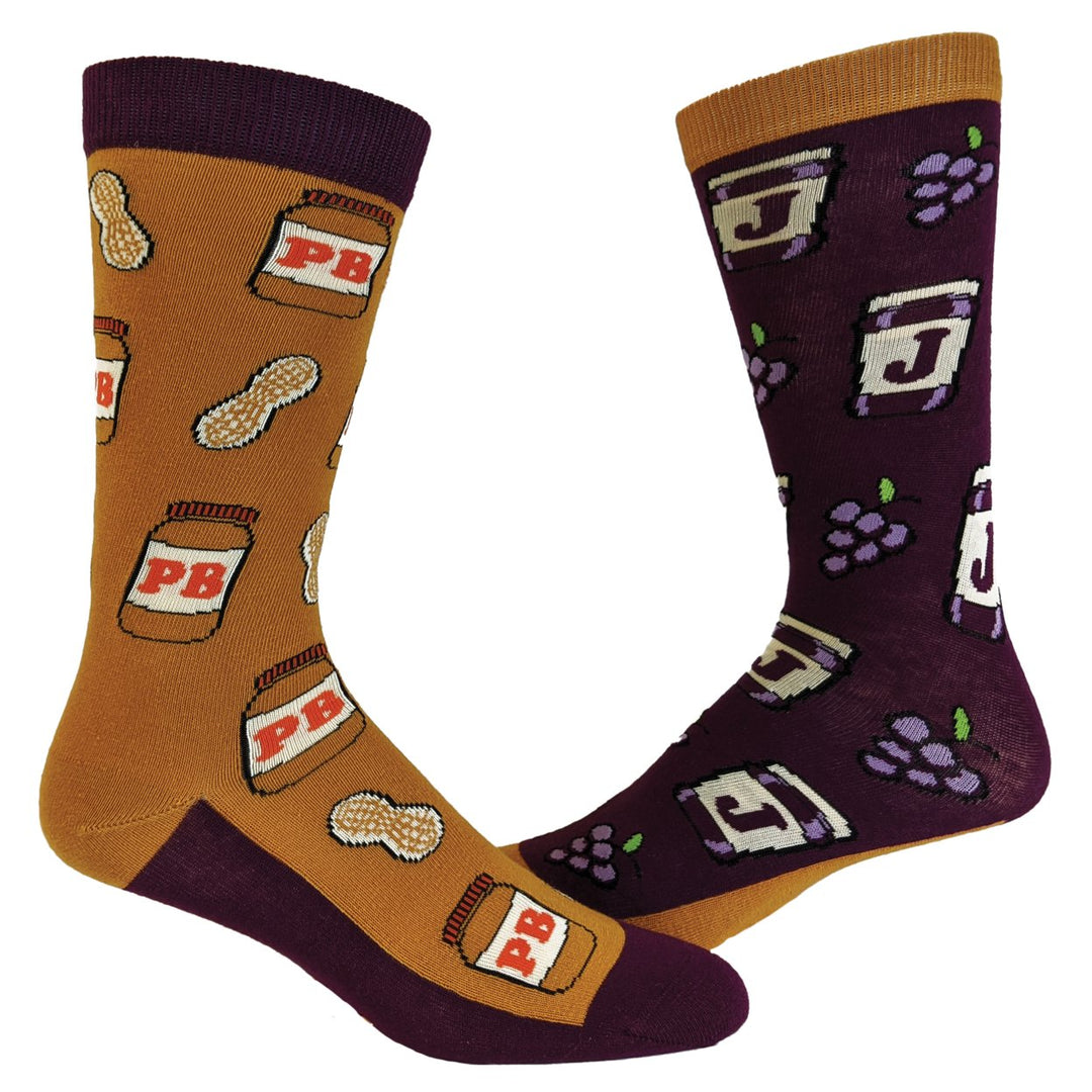 Womens Peanut Butter And Jelly Socks Funny Lunch Jam Sandwich Graphic Novelty Vintage Footwear Image 1