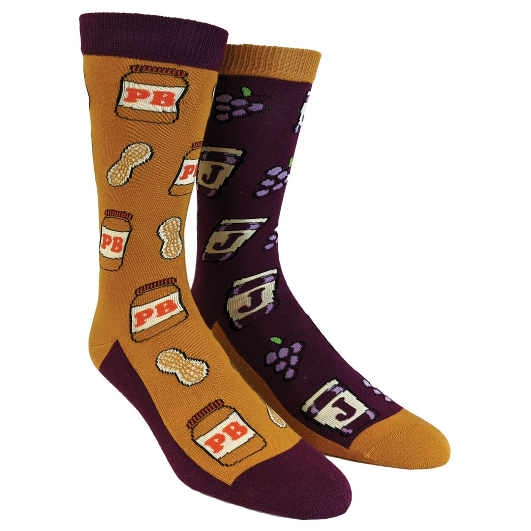 Womens Peanut Butter And Jelly Socks Funny Lunch Jam Sandwich Graphic Novelty Vintage Footwear Image 2