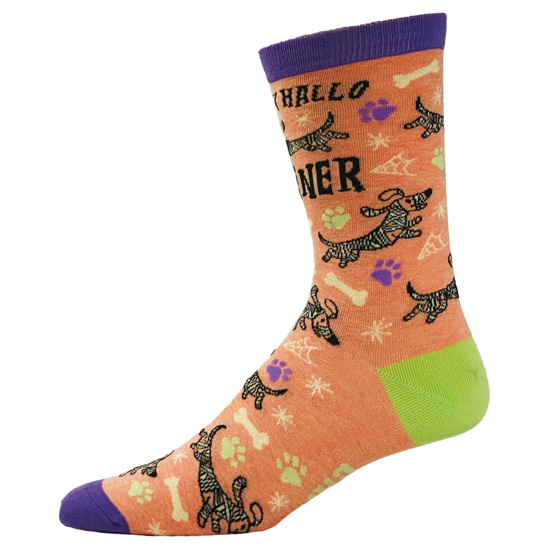 Womens Happy Hallowiener Socks Funny Halloween Pet Dog Puppy Dachshund Lover Footwear Image 4