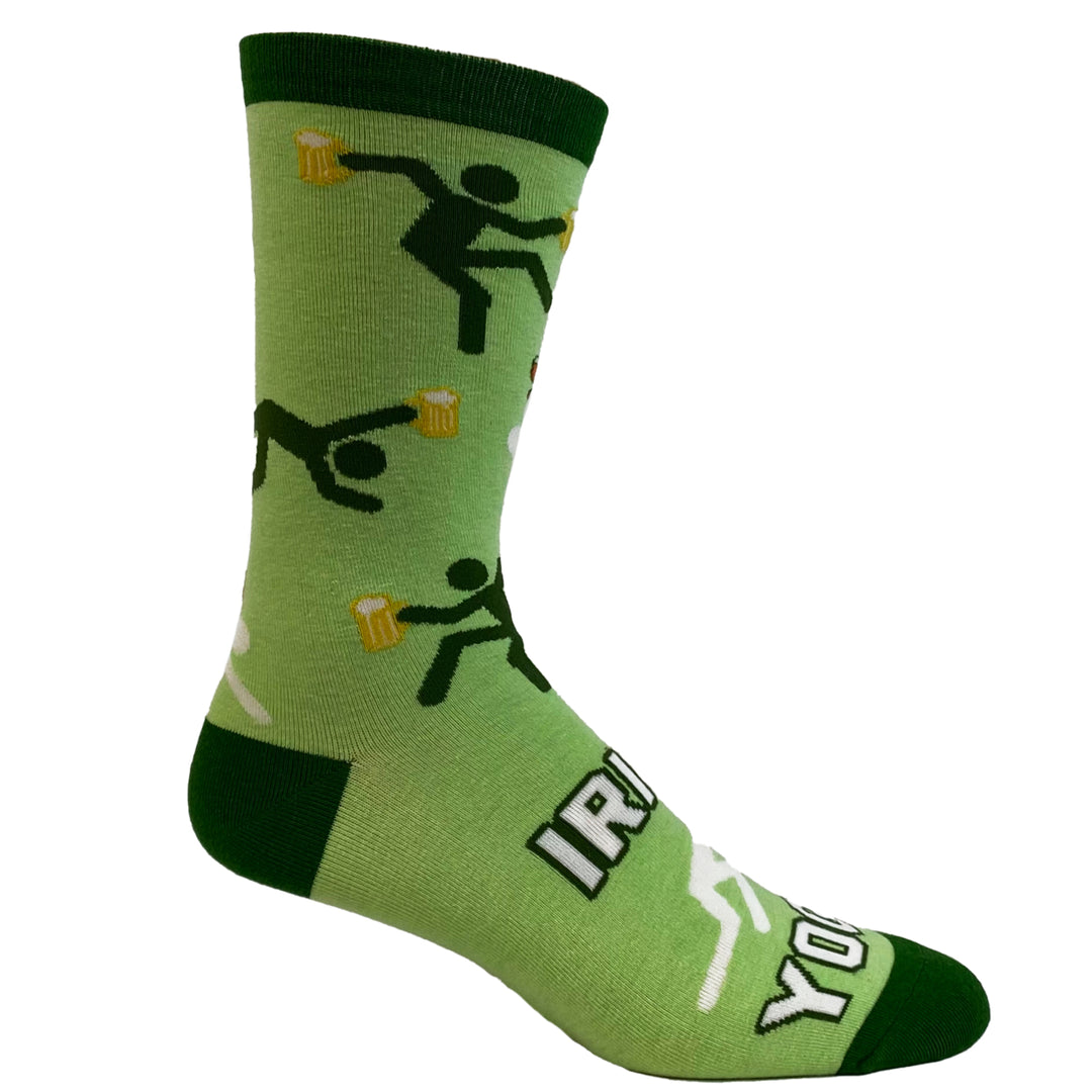 Mens Irish Yoga Socks Funny St. Patricks Day Drinking Party Novelty Footwear Image 6