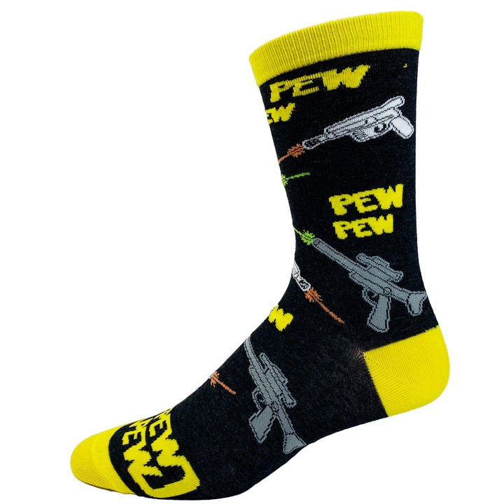 Mens Pew Pew Socks Funny Lasers Sci Fi Novelty Fantasy Nerdy Video Game Footwear Image 4