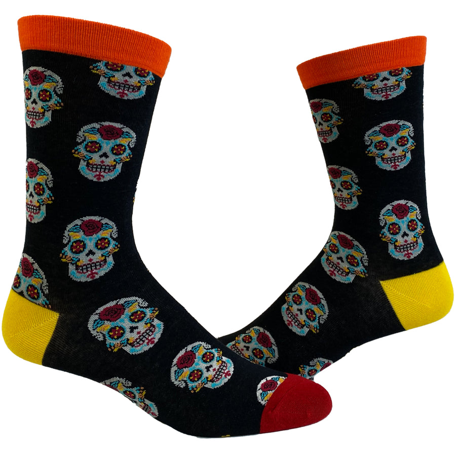 Womens Sugar Skull Socks Funny Day Of The Dead Mexico Graphic Novelty Footwear Image 1