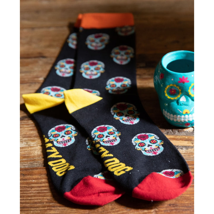 Womens Sugar Skull Socks Funny Day Of The Dead Mexico Graphic Novelty Footwear Image 8