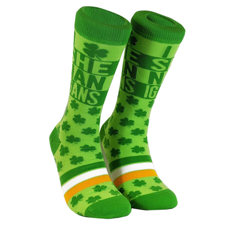 Womens I Clover Shenanigans Socks Funny Saint St Patricks Day Irish Footwear Image 2