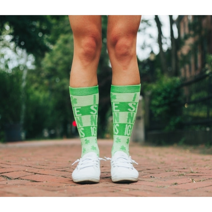 Womens I Clover Shenanigans Socks Funny Saint St Patricks Day Irish Footwear Image 6