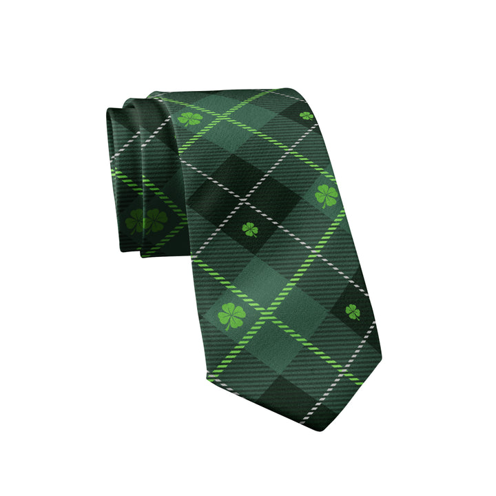 Saint Patricks Day Plaid Tie Funny Ties for Men St Patricks Ties Mens Novelty Neckties Green Argyle Tie Image 1