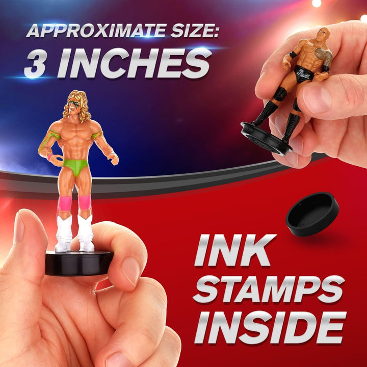 WWE Wrestler Stampers 5pk The Rock Mysterio Becky Lynch Ultimate Warrior PMI International Image 3