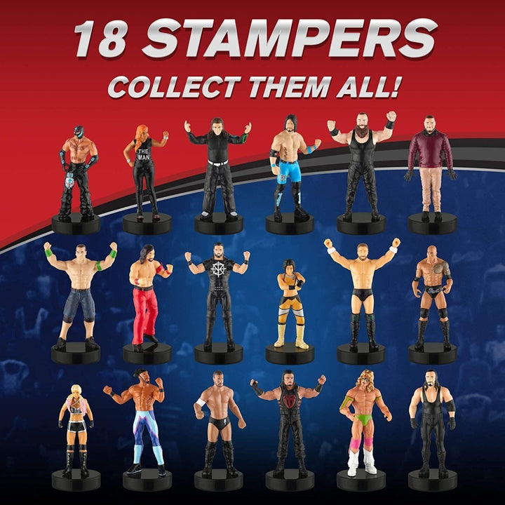 WWE Wrestler Stampers 5pk The Rock Mysterio Becky Lynch Ultimate Warrior PMI International Image 4