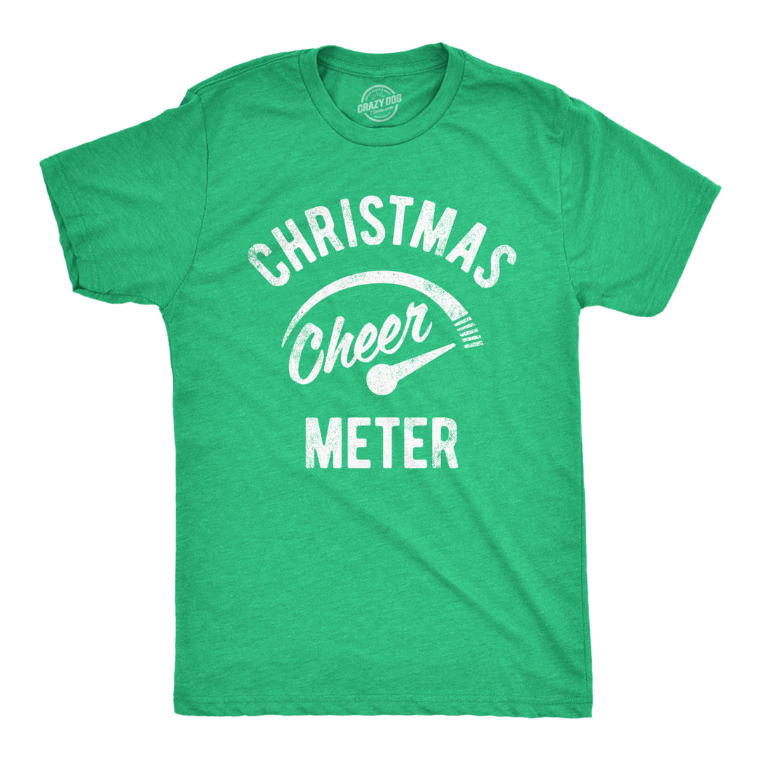 Mens Christmas Cheer Meter Tshirt Funny Holiday Xmas Party Graphic Tee Image 1