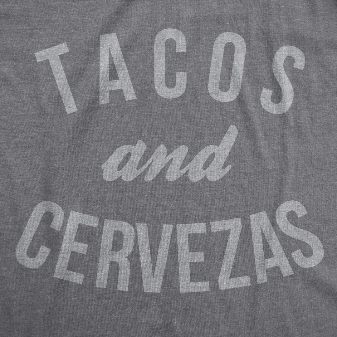 Mens Tacos and Cervezas Funny T shirt for Vacation Sarcastic Humor Graphic Top Image 2