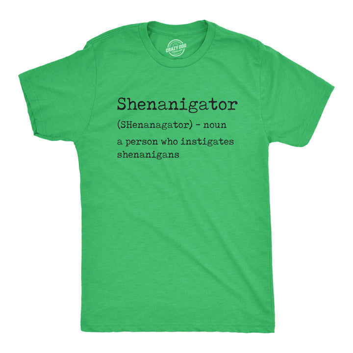 Mens Shenanigator Tshirt Funny St Patricks Day Party Parade Graphic Novelty Tee Image 1