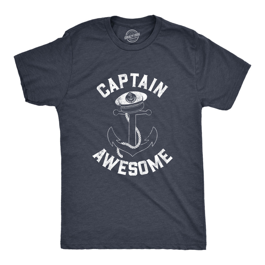 Mens Captain Awesome Tshirt Funny Sarcastic Boating Tee Image 1