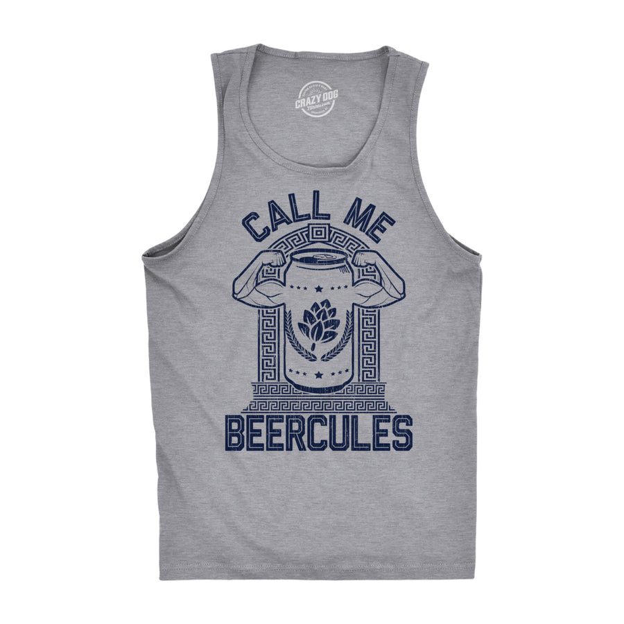 Mens Fitness Tank Call Me Beercules Tanktop Funny Drinking Workout Novelty Shirt Image 1