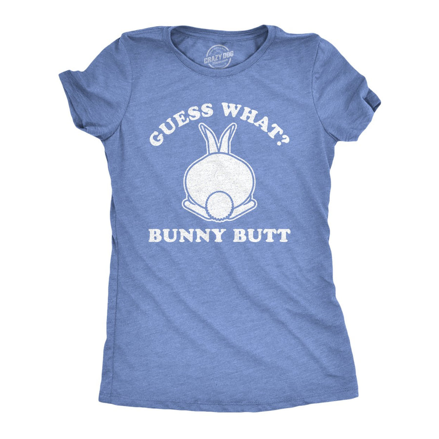 Womens Guess What Bunny Butt T shirt Funny Easter Sunday Gift for Egg Basket Image 1