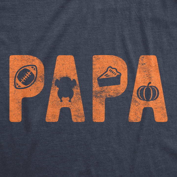 Mens Papa Thanksgiving Tshirt Funny Turkey Day Dinner Graphic Novelty Tee Image 2