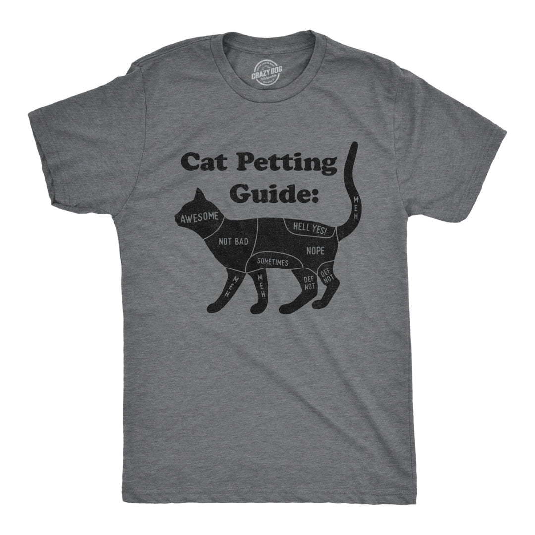 Mens Cat Petting Guide Tshirt Funny Pet Kitty Lover Crazy Cat Lady Novelty Tee Image 1