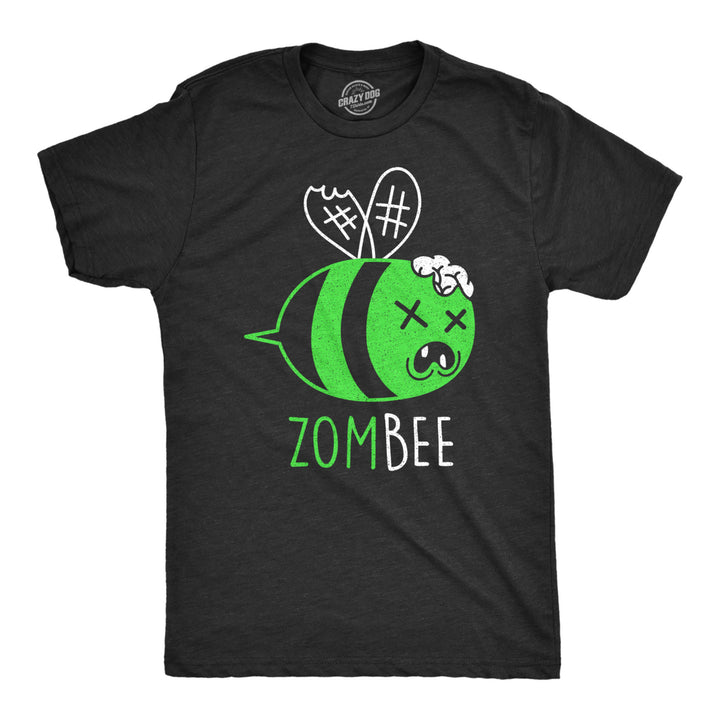 Mens Zombee Tshirt Funny Zombie Halloween Bumble Bee Novelty Graphic Tee Image 1