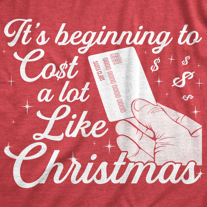 Mens Its Beginning To Cost A Lot Like Christmas Tshirt Funny Holiday Credit Card Tee Image 2