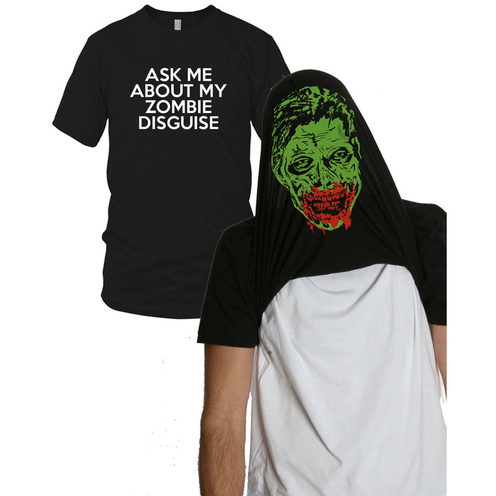 Mens Ask Me About My Zombie T Shirt Funny Flip Costume Outbreak Halloween Tee Image 4