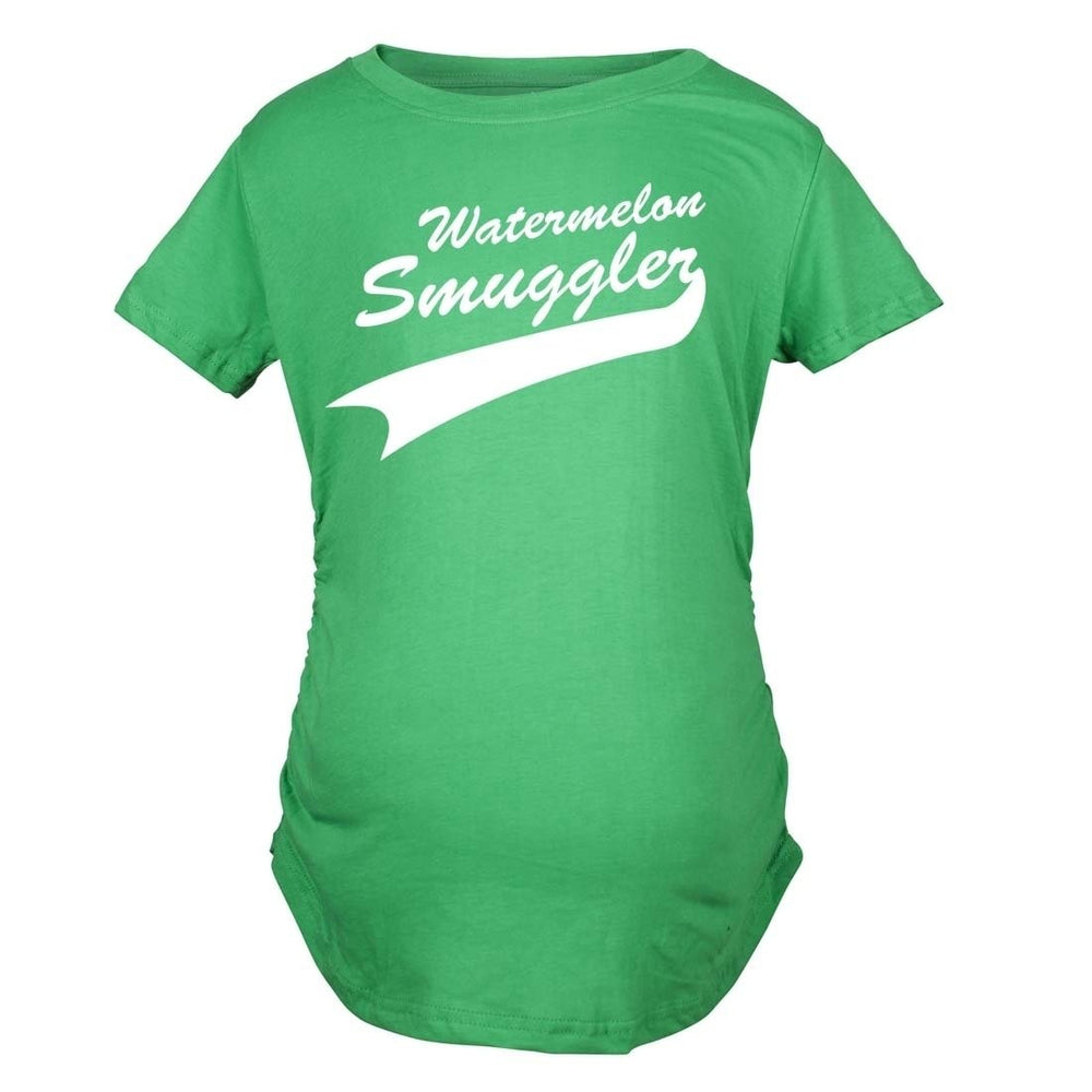 Maternity Watermelon Smuggler Shirt Funny Pregnancy T shirts Announcement Ideas Image 2