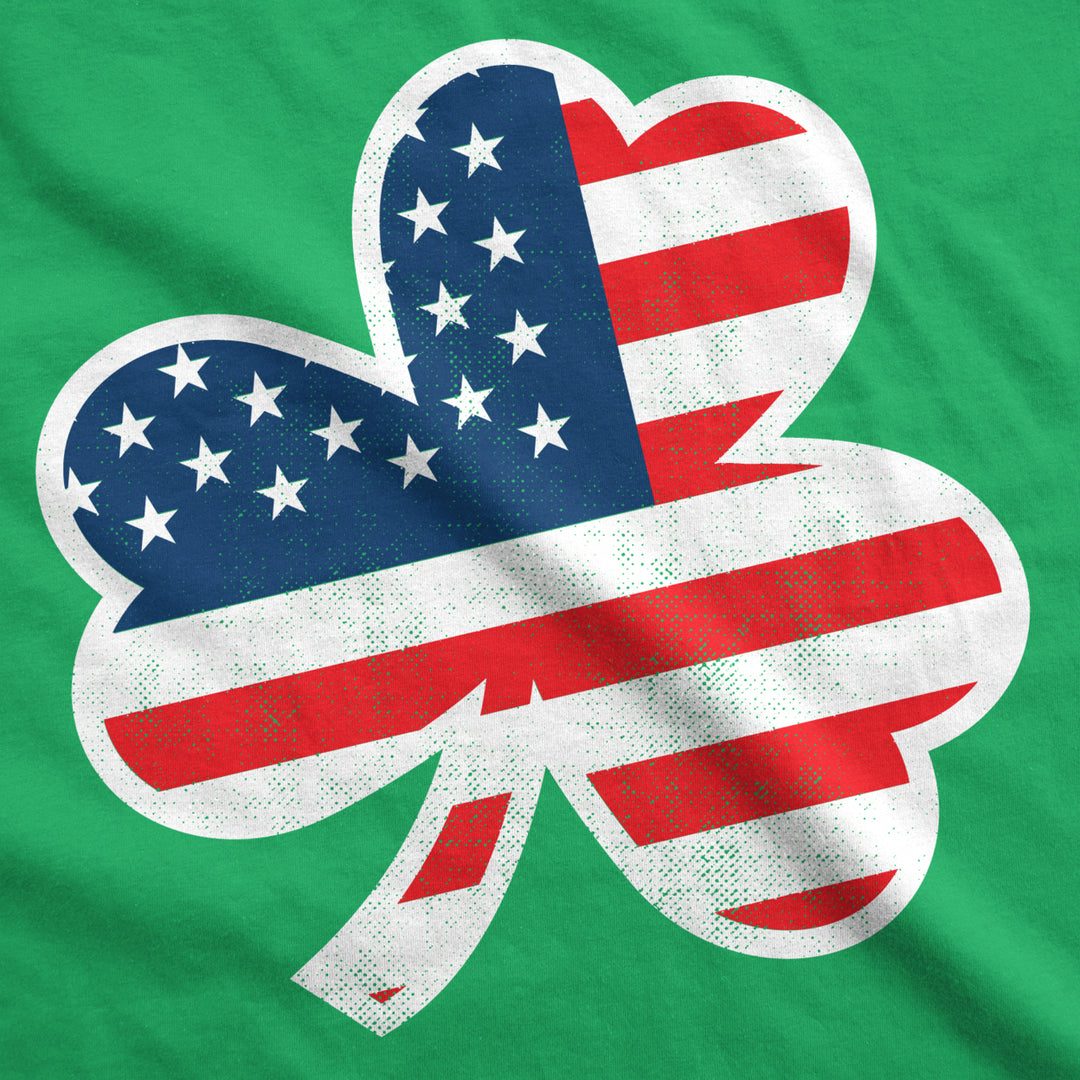 Mens American Flag Shamrock T Shirt Funny Saint Patricks Day Cool St Patty Humor Image 2