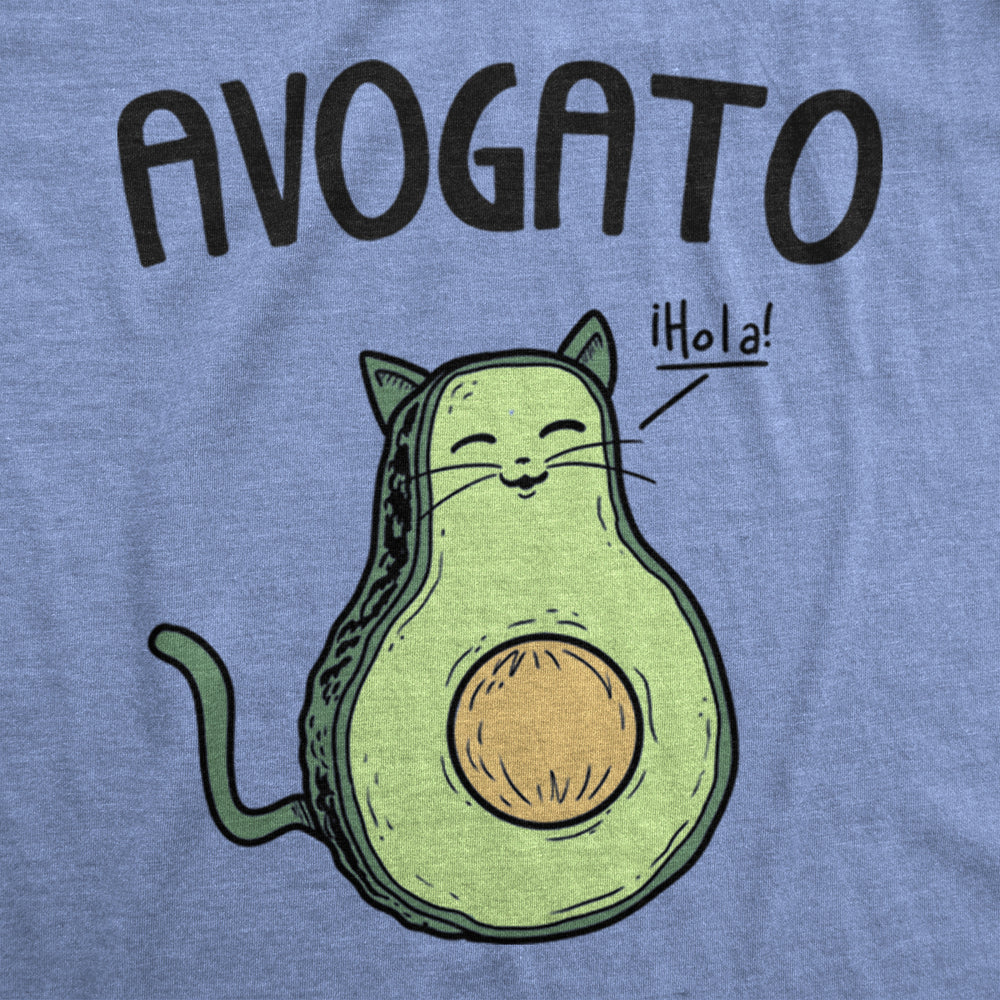 Womens Avogato Funny T shirt Avocado Cat Cute Face Graphic Novelty Tee for Girls Image 2