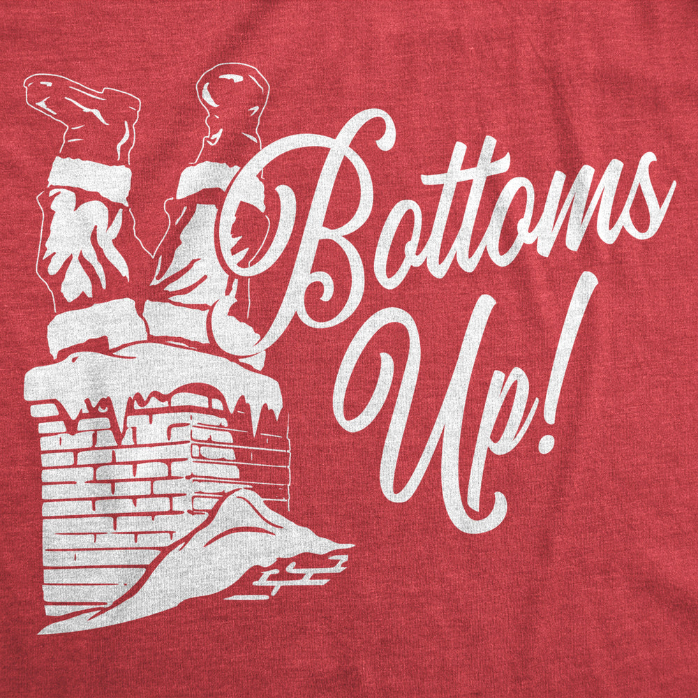 Mens Bottoms Up Tshirt Funny Christmas Santa Claus Chimney Graphic Novelty Tee Image 2